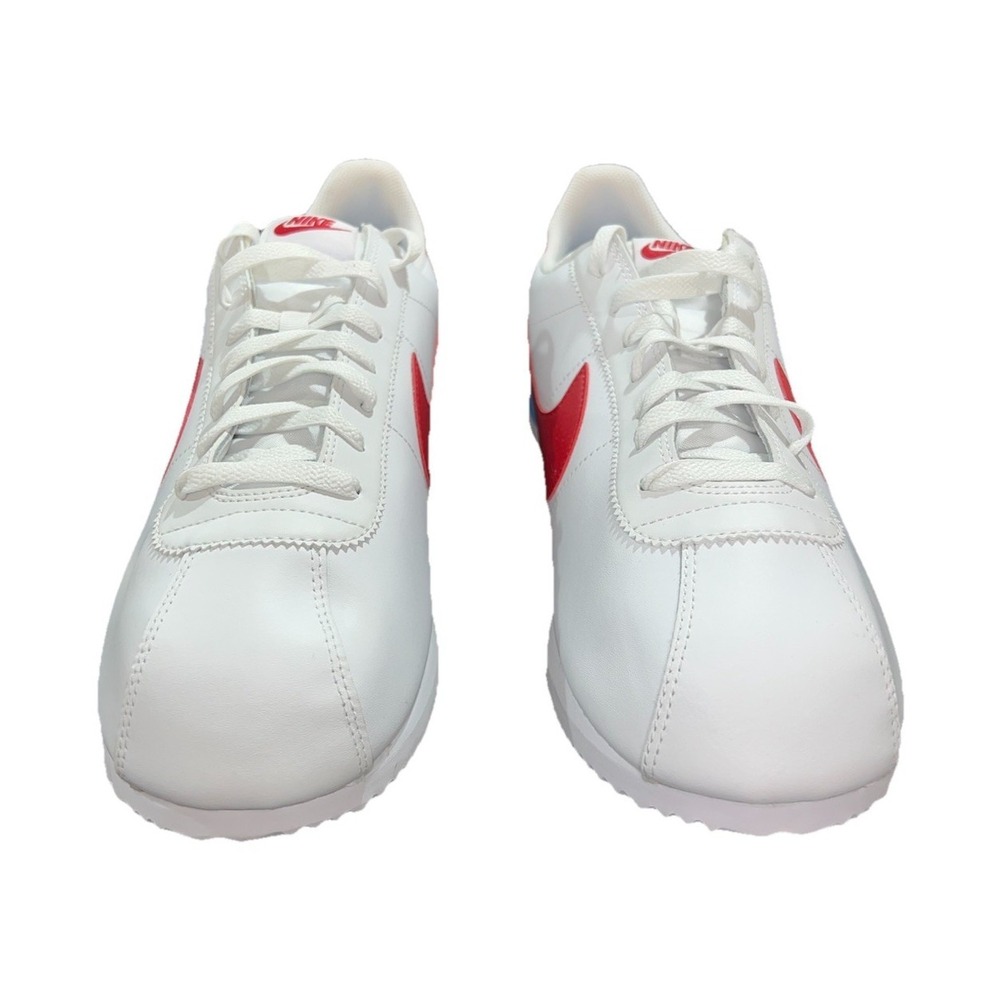 35 N 1 /Nike Cortez White Red Blue Leather Men's Athletic Sneakers